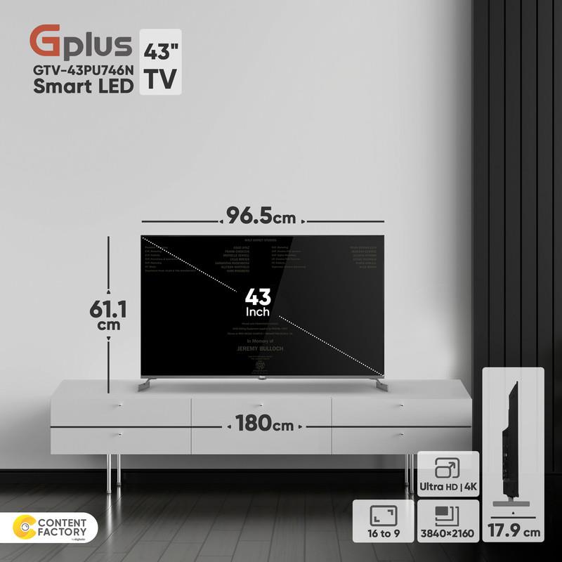 تلویزیون ال ای دی هوشمند جی پلاس مدل GTV-43PU746N